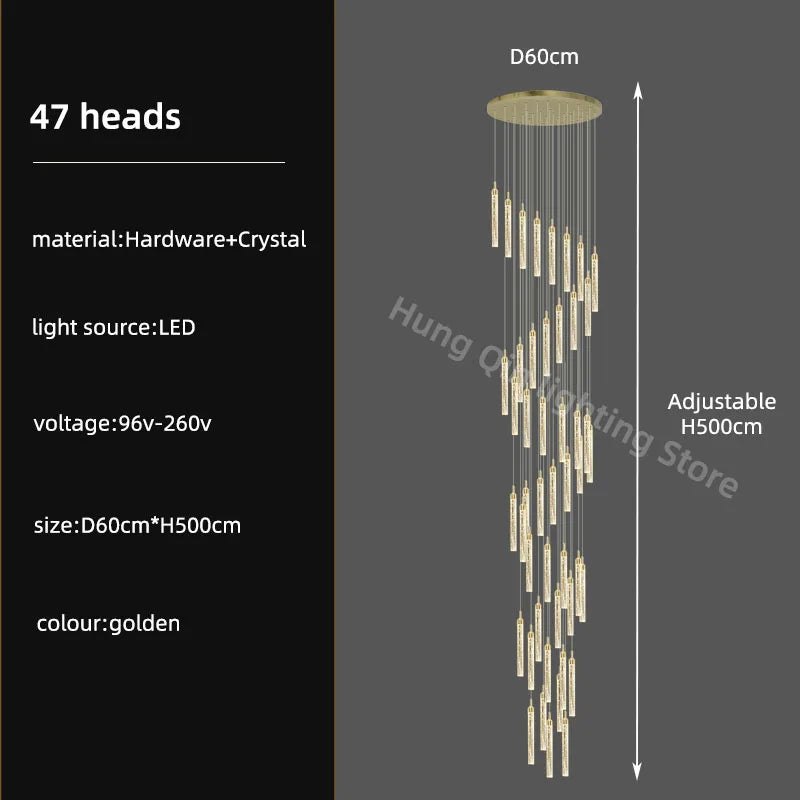 Élodie Crystal Staircase Pendant Chandelier