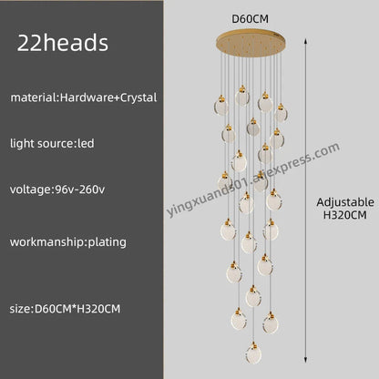 Anastasia Crystal Staircase Pendant Chandelier for Luxury Loft Spaces