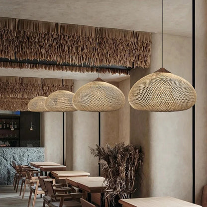 Sophie Wabi Sabi Rattan Pendant Lamp E27 Boho Dining Light