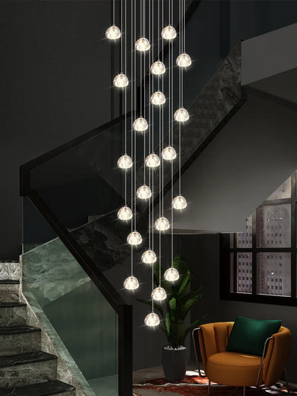 Seraphine Crystal Spiral Staircase Chandelier for Luxury Loft Interiors