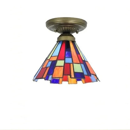 Colette Tiffany Colorful Glass Pendant Lamp Mediterranean