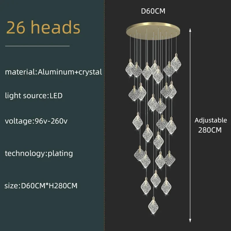 Isabelle Luxury Crystal LED Ceiling Chandelier