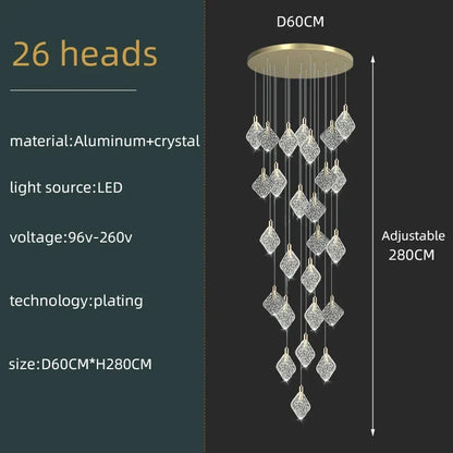 Isabelle Luxury Crystal LED Ceiling Chandelier