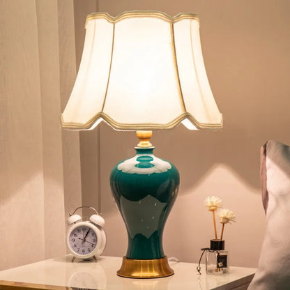 Adeline Retro Ceramic Fabric Table Lamp