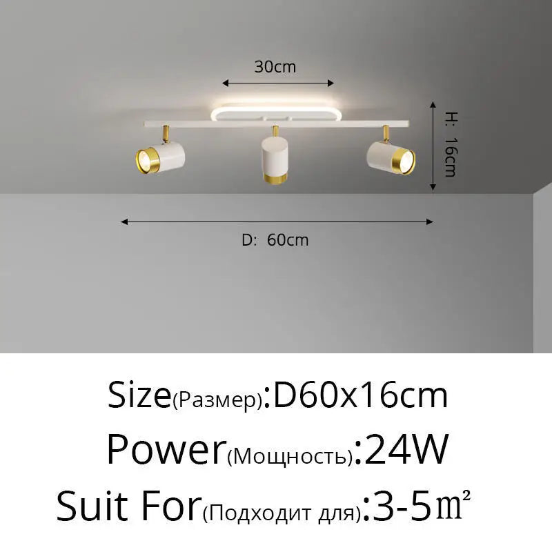 Élise Modern Black & White LED Ceiling Spotlight Lamp