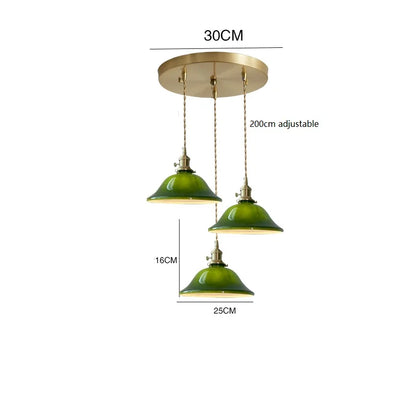 Amélie Vintage Green Glass Pendant Light