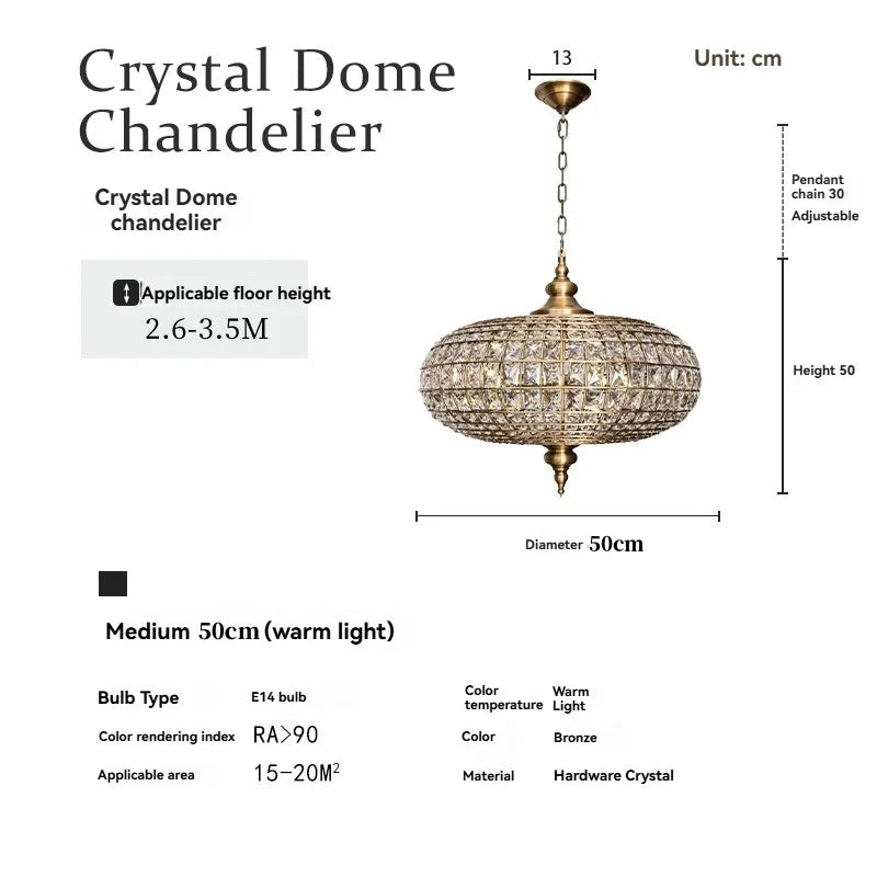 Aurélie Vintage Crystal Pendant Chandelier 6-Light Luxury