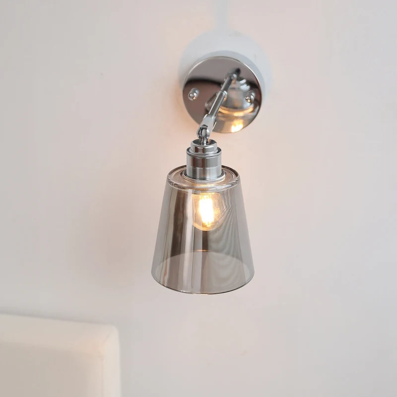 Camille Modern Glass Iron LED Wall Lamp Rotate Design