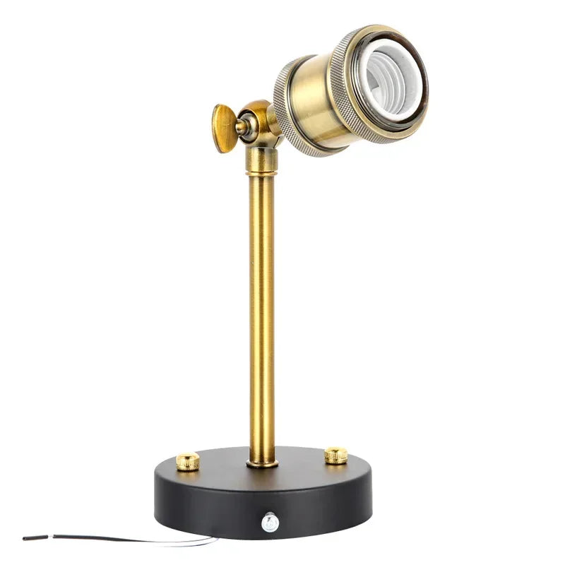 Élise Industrial Retro E27 Wall Lamp Black Gold Loft Sconce Light