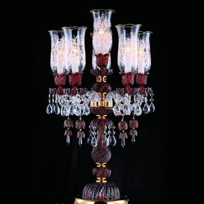 Long Clear Glass Chandelier for Living Room and Study Room