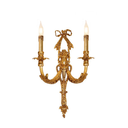 Camille Retro French Brass Crystal LED Wall Lamp Bedroom Accent