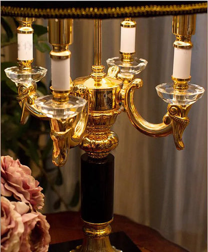 Élysée Luxury Black & Gold Crystal Table Lamp