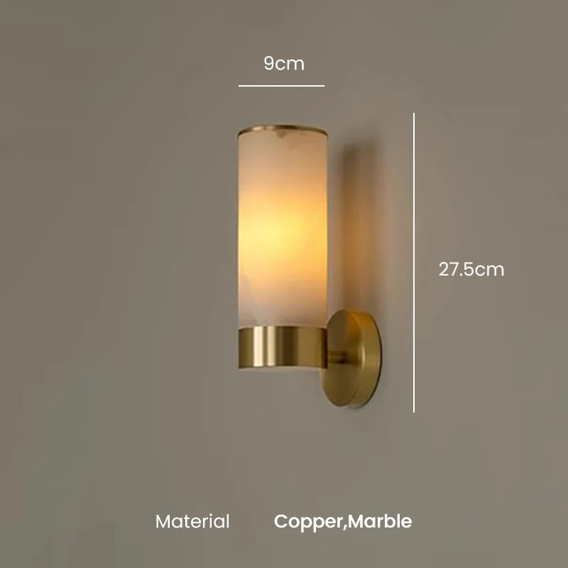 Elise Modern Marble Alabaster Wall Sconce Luxury Bedroom Light
