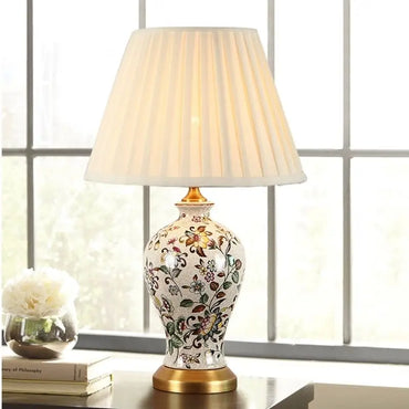 Émilienne Floral Ceramic Vase Table Lamp