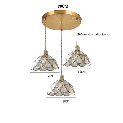 Camille Copper Glass Pendant Light Vintage Style