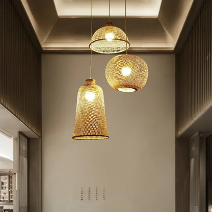 Aurélien Bamboo Rattan Pendant Light Handwoven Ceiling