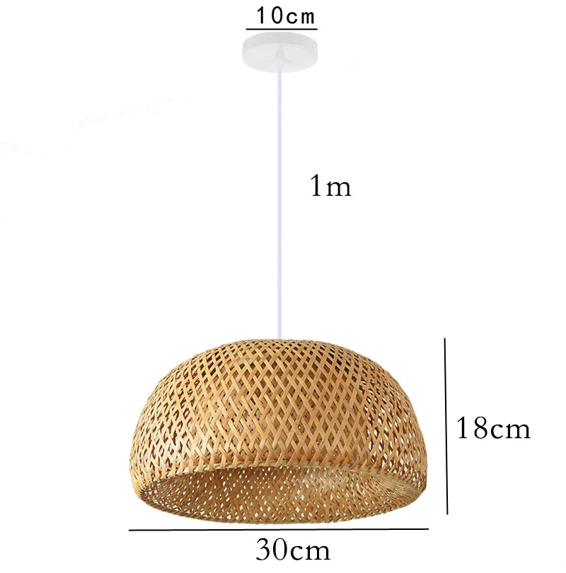 Élise Bamboo Hand-Knitted Pendant Lamp E27 Japanese Style Light