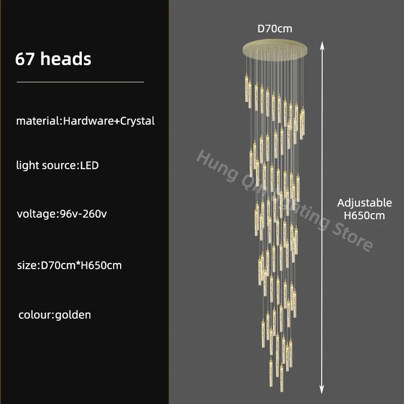 Élodie Crystal Staircase Pendant Chandelier
