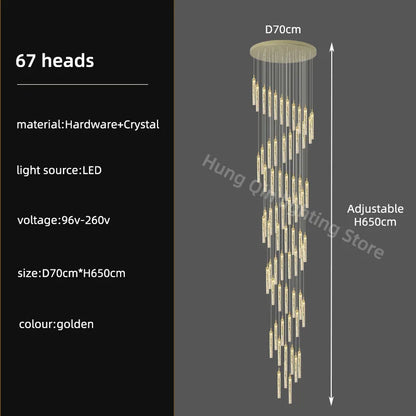Élodie Crystal Staircase Pendant Chandelier