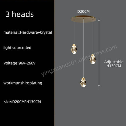 Lucienne Nordic Crystal Staircase Chandelier for Loft & Villa Interiors