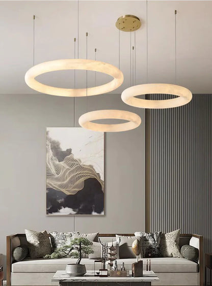 Juliette Marble Stone Ring Pendant Light