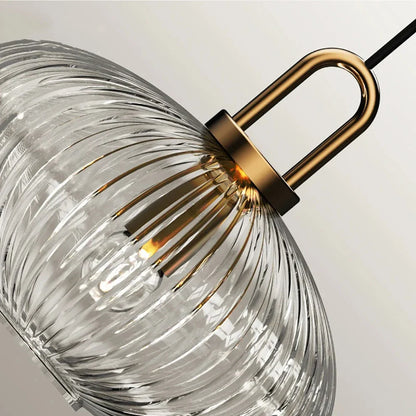 Inès Ribbed Glass Ridge Pendant