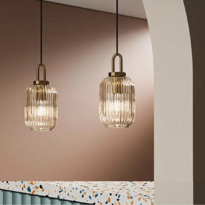 Inès Ribbed Glass Ridge Pendant