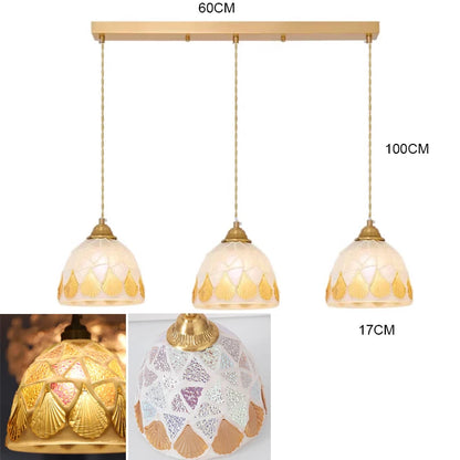 Isabelle Shell Glass Pendant Light Art Deco Bedside Lamp
