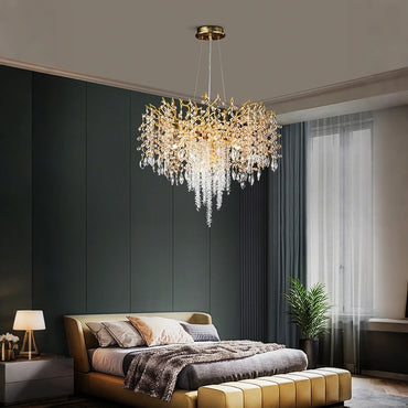 Isabelle K9 Crystal Tree Branch Chandelier Luxury Gold Ceiling Light