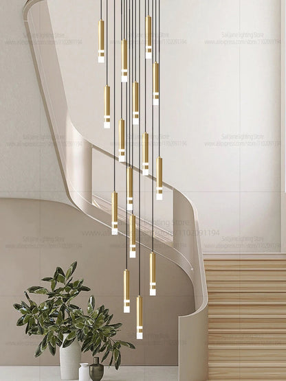 Aurélie Modern Gold LED Staircase Chandelier Light
