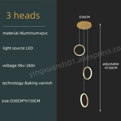 Geneviève Duplex Loft Staircase Pendant Chandelier