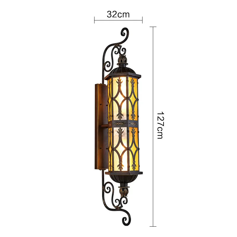 Camille Retro Gold Waterproof Aluminum LED Outdoor Wall Lamp E27
