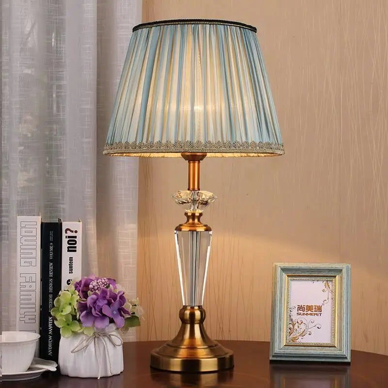 European Retro Crystal Floor Lamp for Living Room & Bedroom