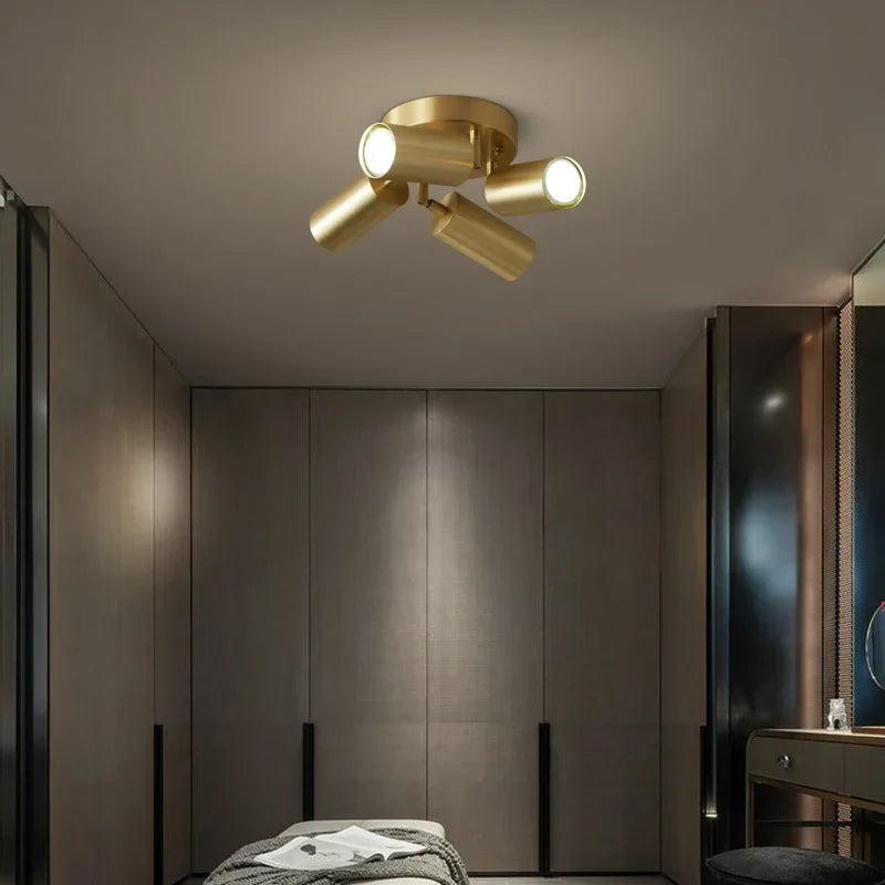 Juliette Postmodern Gold Adjustable GU10 Multi-Head Ceiling Spotlight
