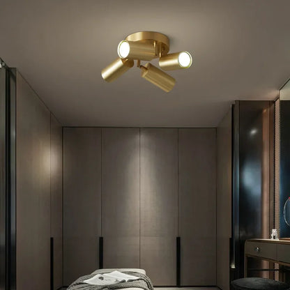 Juliette Postmodern Gold Adjustable GU10 Multi-Head Ceiling Spotlight