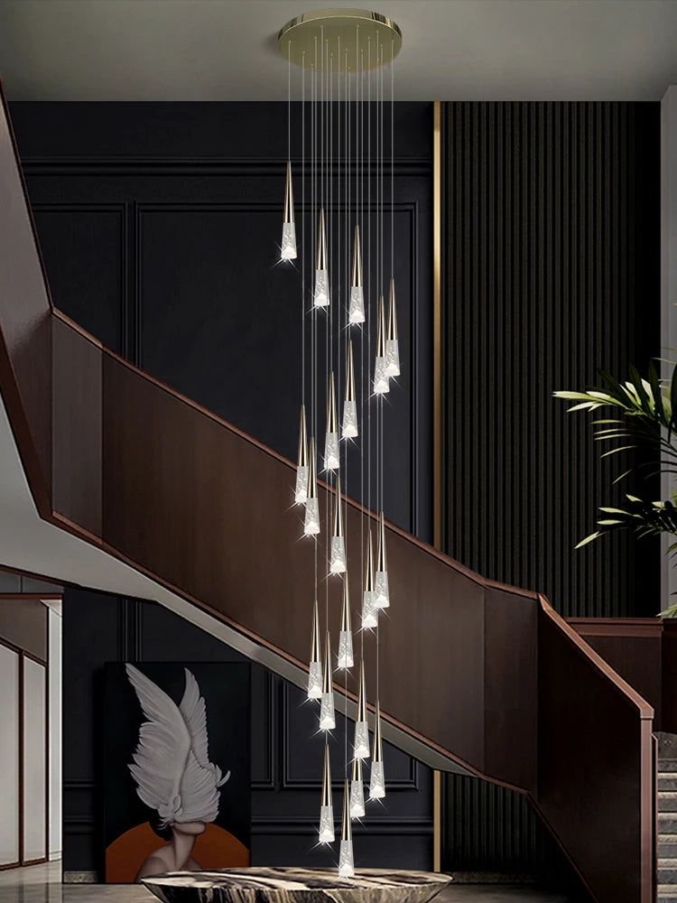 Vivienne Crystal Staircase Pendant Chandelier for Luxury Interiors
