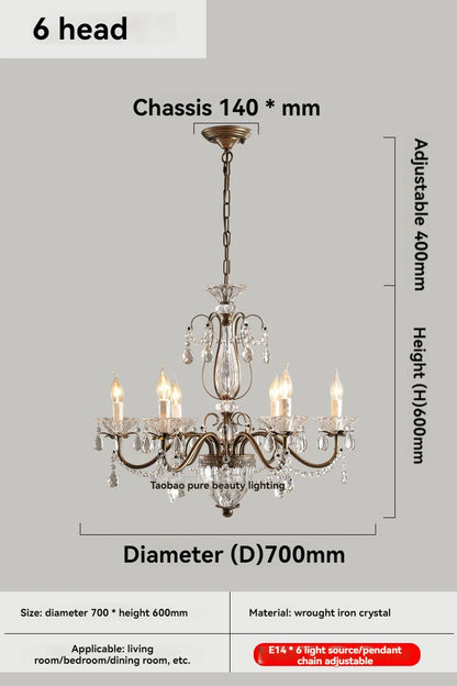 Camille French Crystal Candle Flush Mount Luxury Chandelier