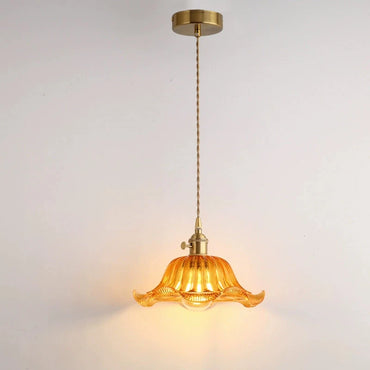 Valérie Vintage Stained Glass Art Deco Pendant Light