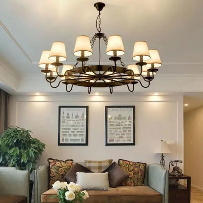 Camille Vintage Crystal Industrial Chandelier Ceiling Light