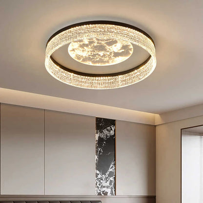 Nordic LED Ring Ceiling Light – Modern Dimmable Flush Mount for Living Room & Bedroom