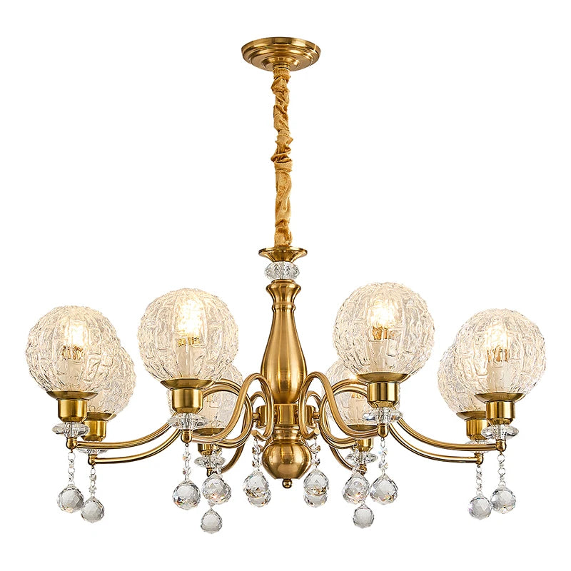 Élise French Crystal Minimalist Glass Flush Chandelier