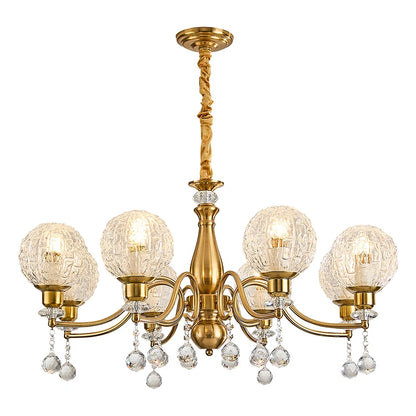 Élise French Crystal Minimalist Glass Flush Chandelier