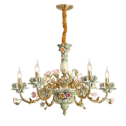 Élise Porcelain Brass Chandelier French Luxury Ceiling Light