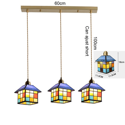 Camille Retro Colorful Glass Pendant Chandelier E27 Light
