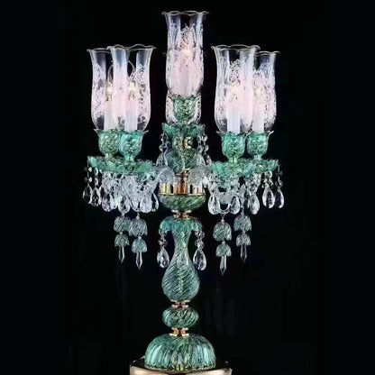 Long Clear Glass Chandelier for Living Room and Study Room