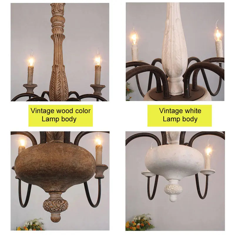 Élodie Vintage Wooden Pendant Light for Living & Dining Spaces