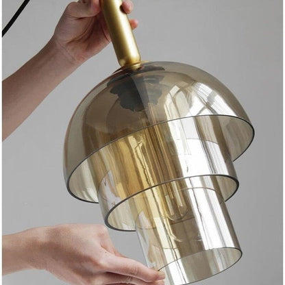 Amélie Champagne Vintage Glass Pendant Light