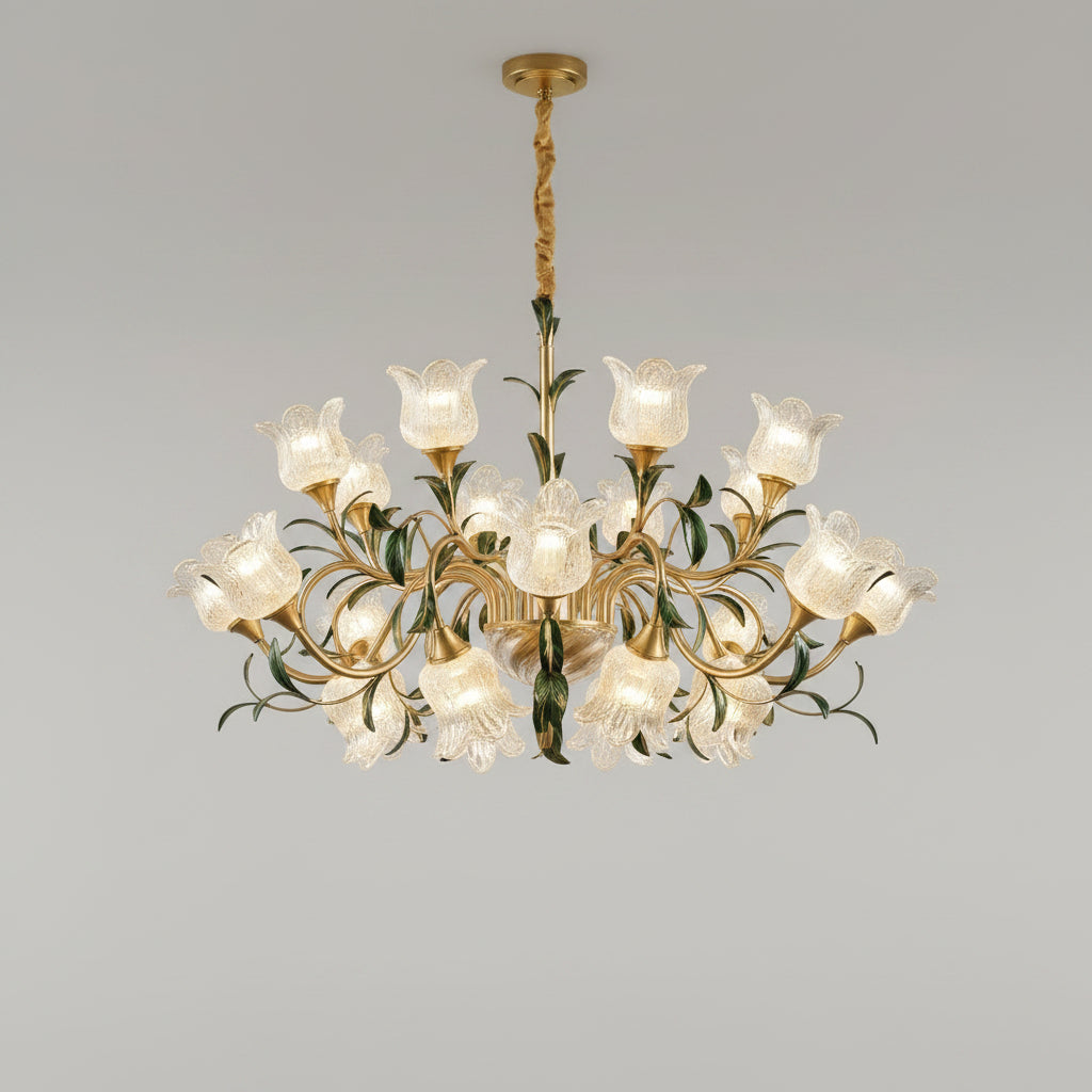 Élise French Retro Crystal Cream Flush Pendant Light