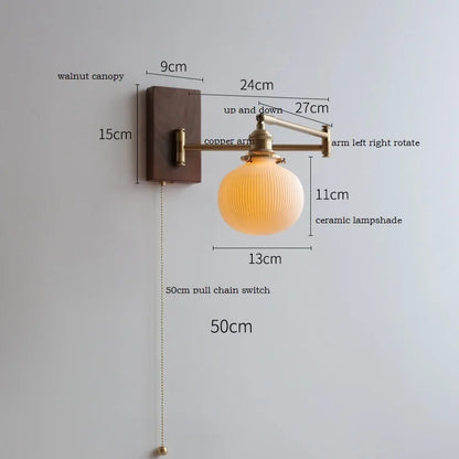 Lucienne Rotating Arm Wall Lamp Pull Chain