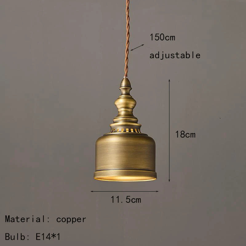 Léon Vintage Brass Mini Pendant Light